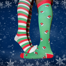 Load image into Gallery viewer, Sale- Jolly Holiday Christmas Compression Socks
