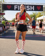 Load image into Gallery viewer, Red and White Heart Compression Socks
