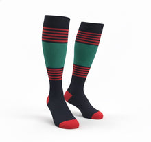 Load image into Gallery viewer, The Race Red &amp; Green Stripes Compression Socks
