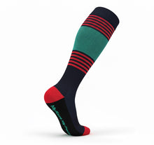 Load image into Gallery viewer, The Race Red &amp; Green Stripes Compression Socks
