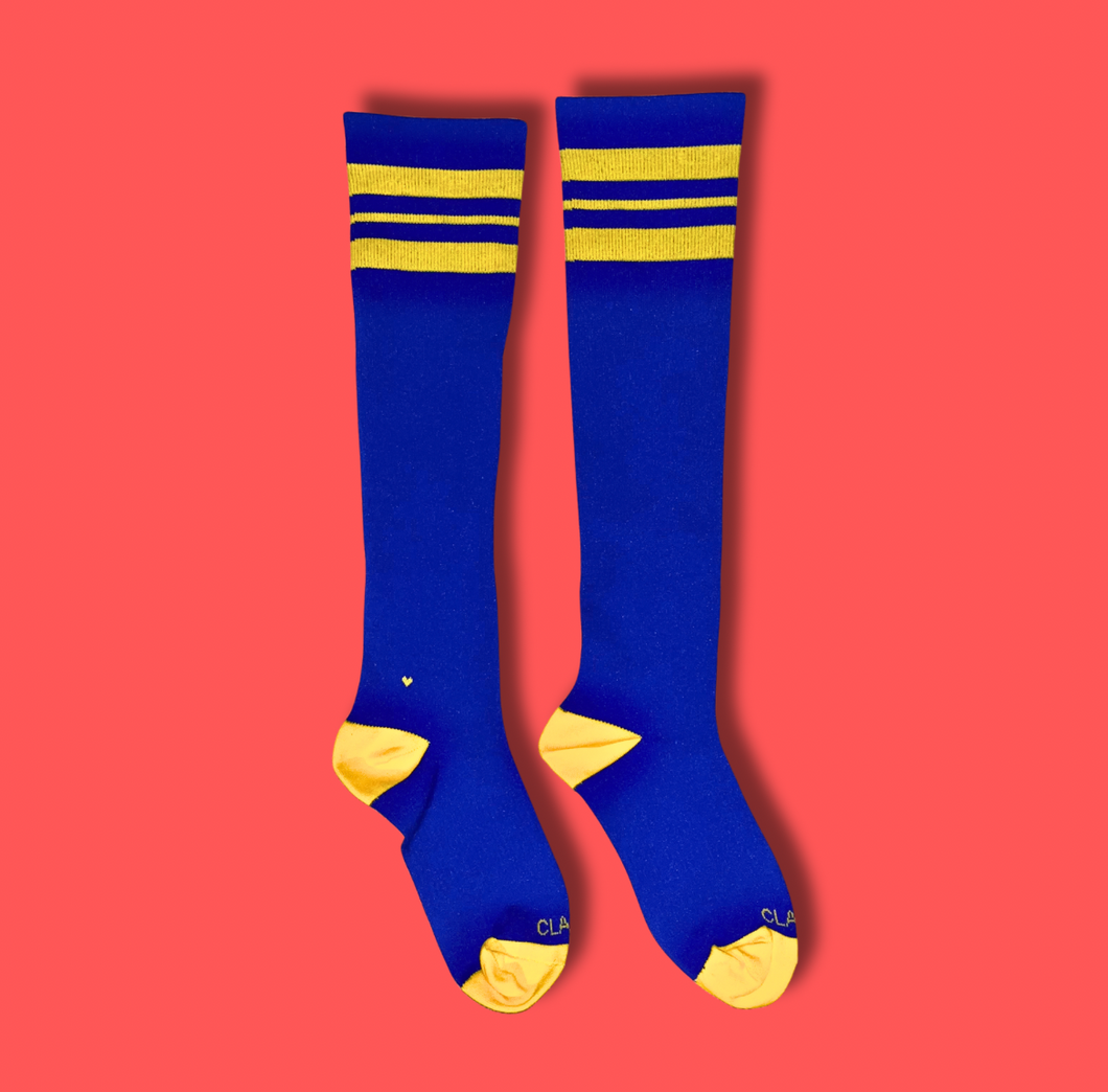 Blue and Gold Compression Socks “Classy”