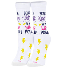 Load image into Gallery viewer, SUPER POWER WOMAN CREW SOCKS
