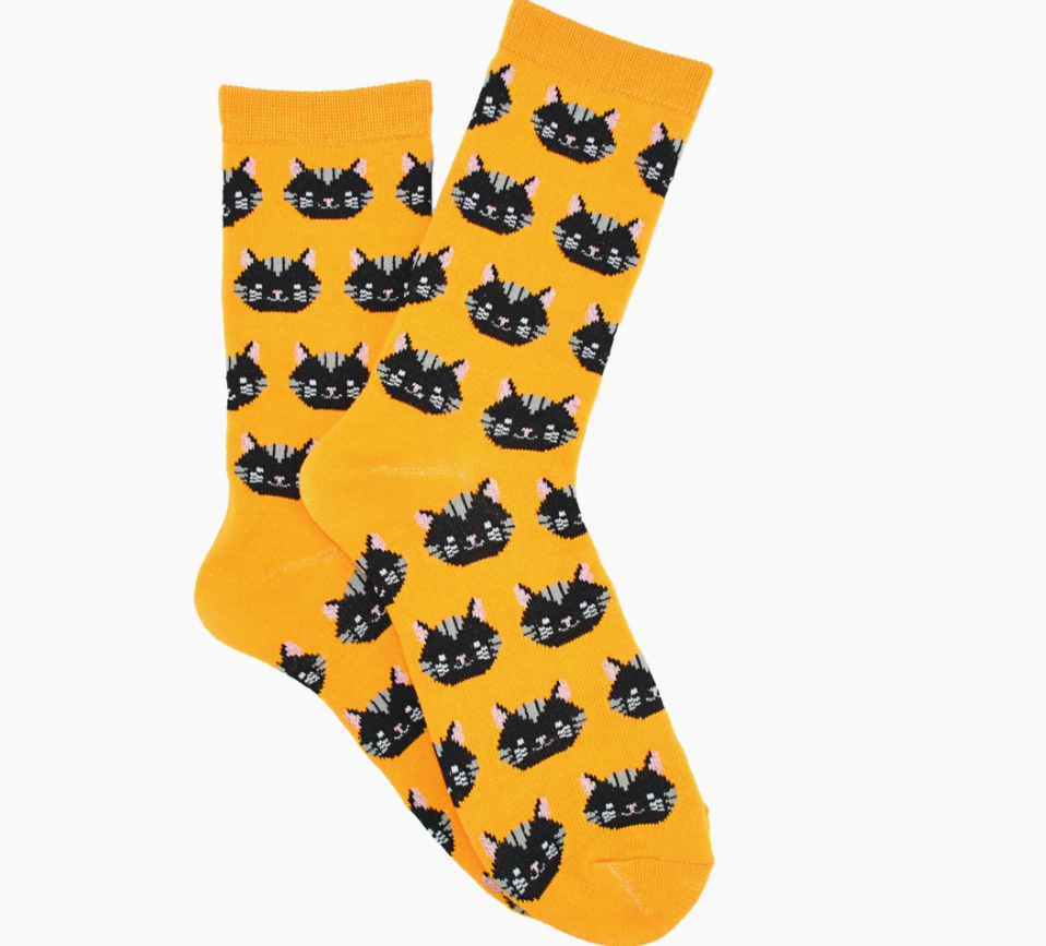 CLEARANCE: Cat Halloween Crew Socks
