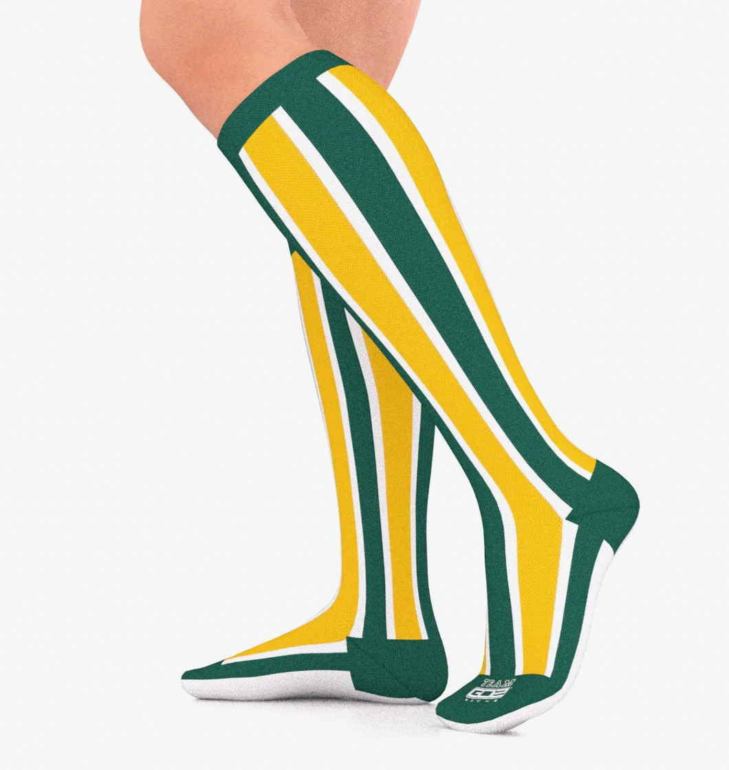 Green and Yellow TEAM Compression Socks
