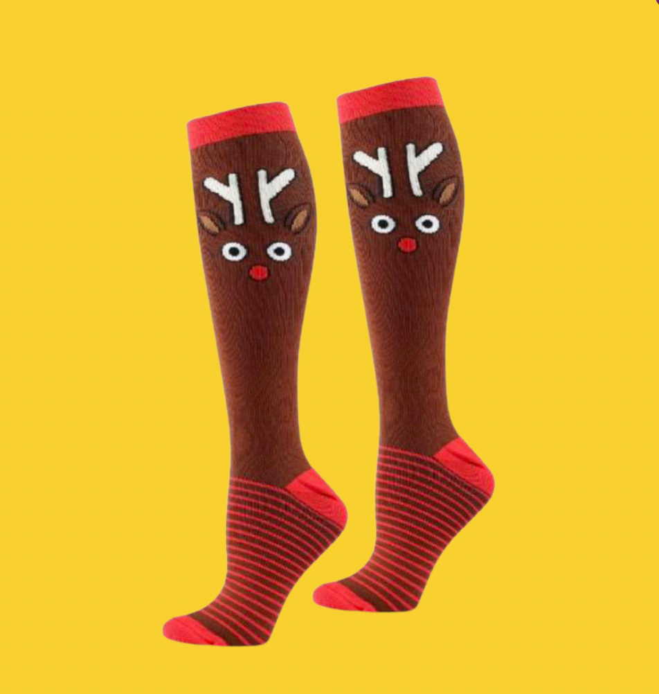 Reindeer Compression Socks